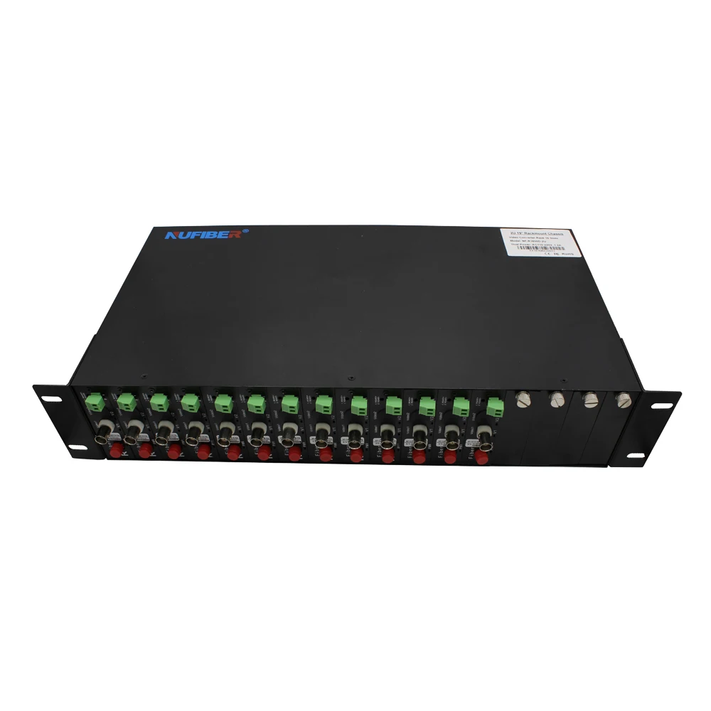 16CH HD 1080P Fiber Optical Video Converter Single Fiber SM 1310nm/1550nm 20km FC