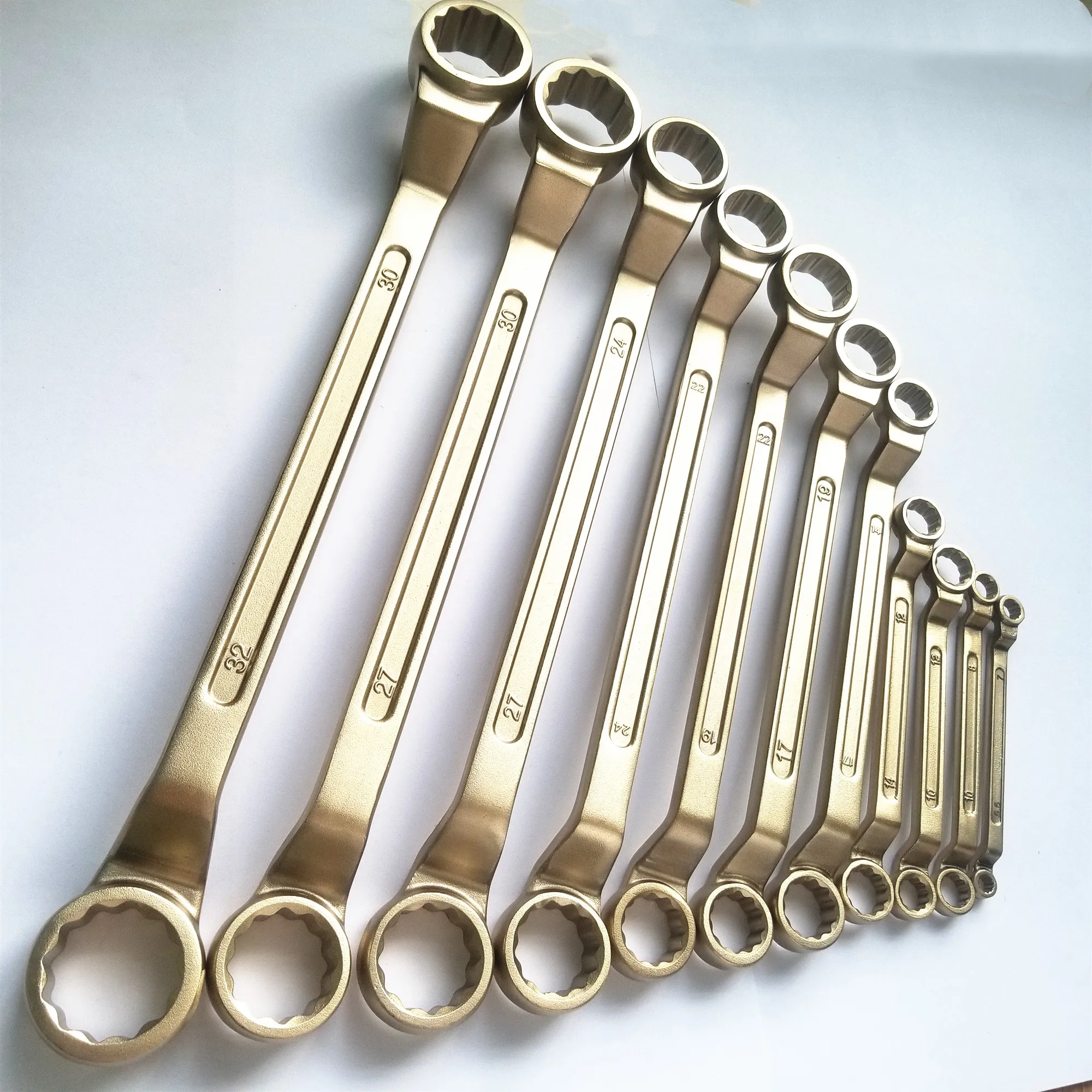 intrinsically safe tools Al-Cu Al-Bronze double ring spanner set 6*7-30*32mm