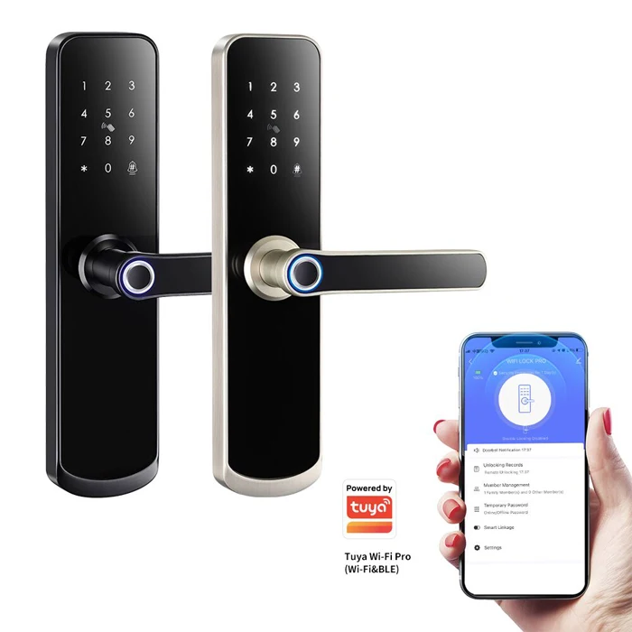 Zhongshan Waterproof IP65 Aluminium Biometric 0utdoor Remote Control Keyless Entry Wifi Digital Electronic Tuya Door Lock