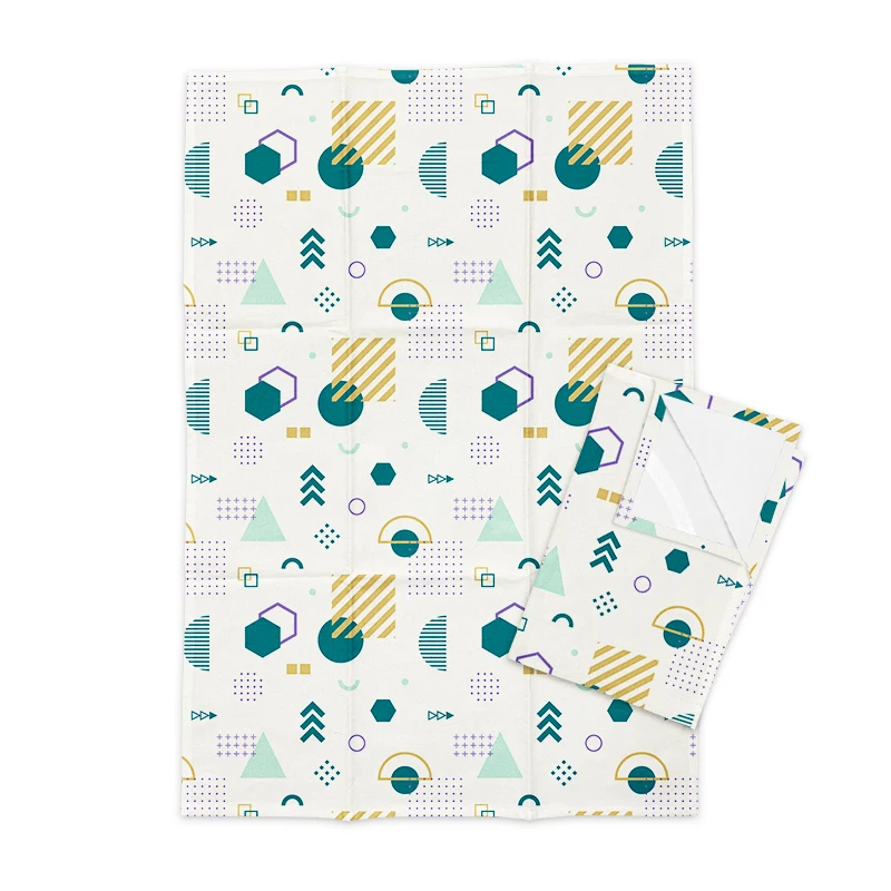 NO MOQ custom digital print organic cotton linen kitchen flour sack tea towel