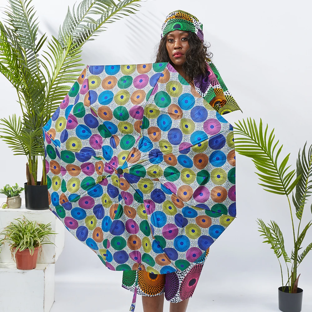 2022 Fashionable Brand New Color Hot Selling African Pattern Folding Umbrella