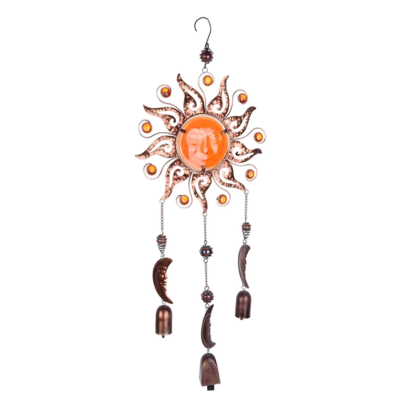 Оригинальный изготовитель, Amazon, солнце и луна, лицо, красное солнце, стекло, декоративные металлические колокольчики