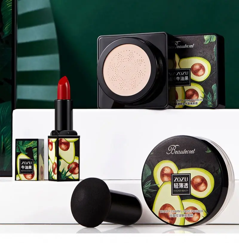 OEM ZOZU cosmetic waterproof natural beauty makeup foundation lipstick whitening moisturizing long lasting makeup set
