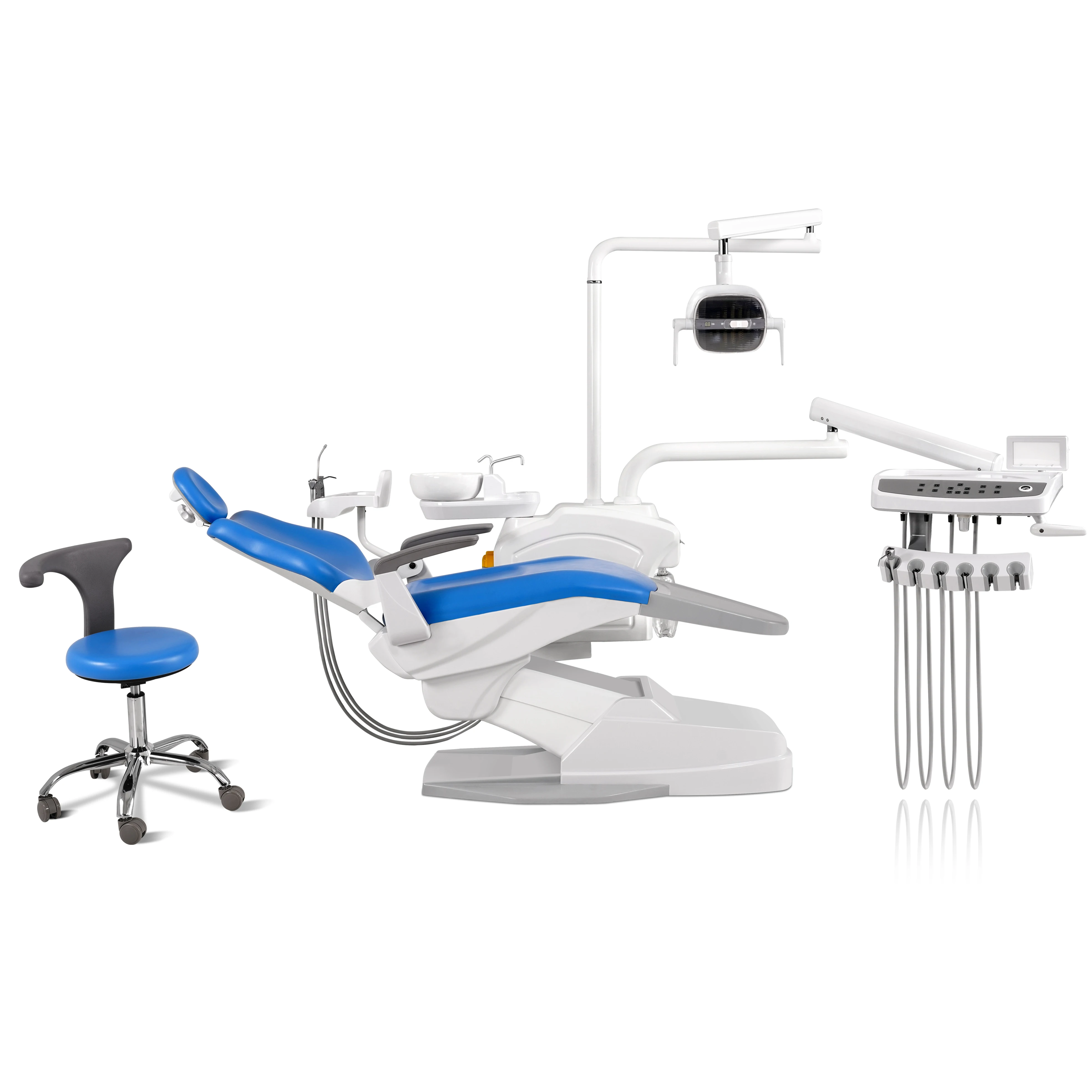 Cheap Top mounted foshan China dental chair set for sale silla dental cost dental chairs unit price dental unit dental equipment