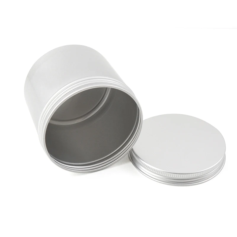 300 ml Cosmetic Aluminum Jar With Lid Silver Small Round Shape Cosmetic Packaging Tins
