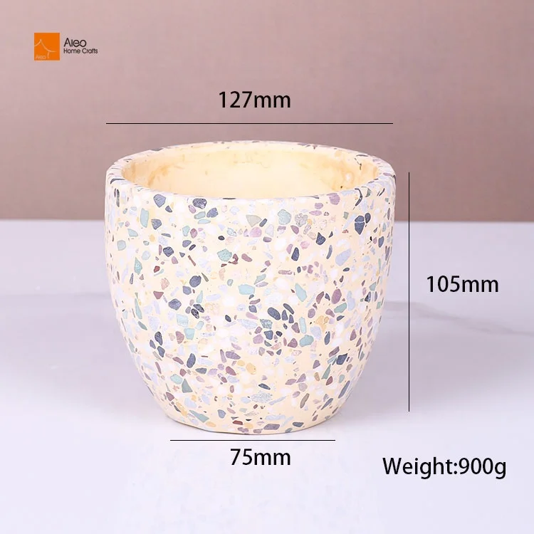 High Quality Best Selling Cement Flower Pots Planters Terrazzo Concrete Planter Mold Made In China