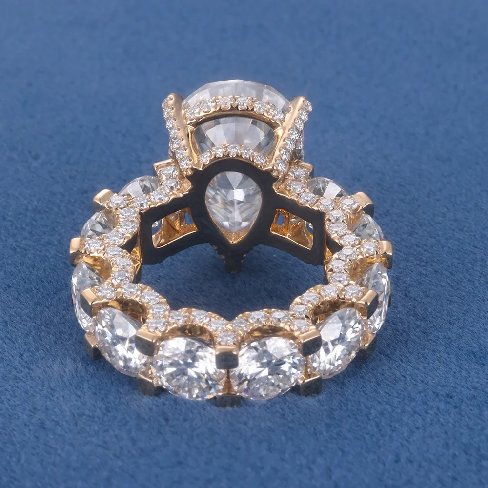 Custom Fine Jewelry Real S925 Silver 10k 14k 18k Solid Gold Rings Moissanite Lab Grown Natural Diamond Wedding Engagement Ring