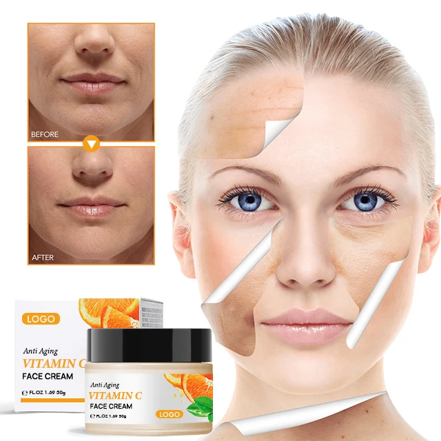Private Label Facial Skin Care Whitening Anti Ageing Vitamin C E Tone Up Pigmentation 4 in 1 Dark Spot Removing Face Cream