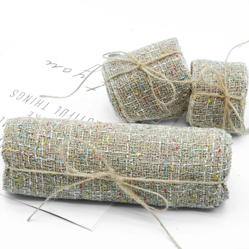 Fabric tweed high quality thick knitted tweed fabric ribbon