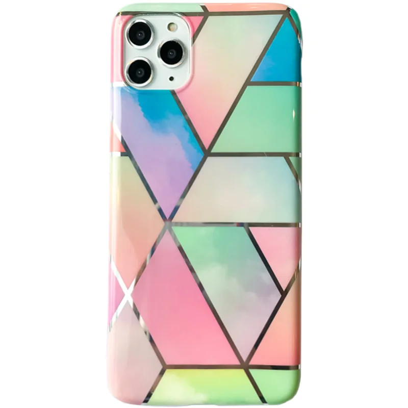  Чехол с мраморным покрытием для iPhone 12mini 11 pro Роскошный чехол телефона 12 Pro Max модный IMD полным