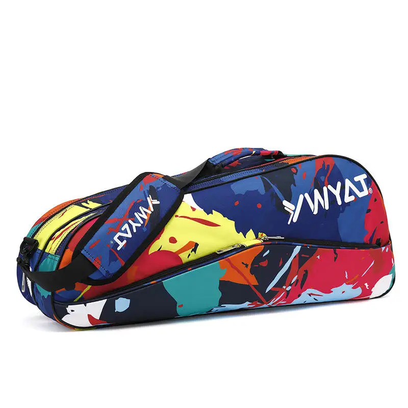 Waterproof Nylon Pickleball Racket Bag with 3-6 Badminton Compartment Tennis Racquet Backpack Shoes Compartment Sports Backpack