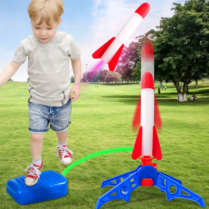 Allogogo Foam Rocket Launcher Kids Outdoor Sports Toys Stomp Rocket Launcher With Foot Launch Pad for Boys Girls