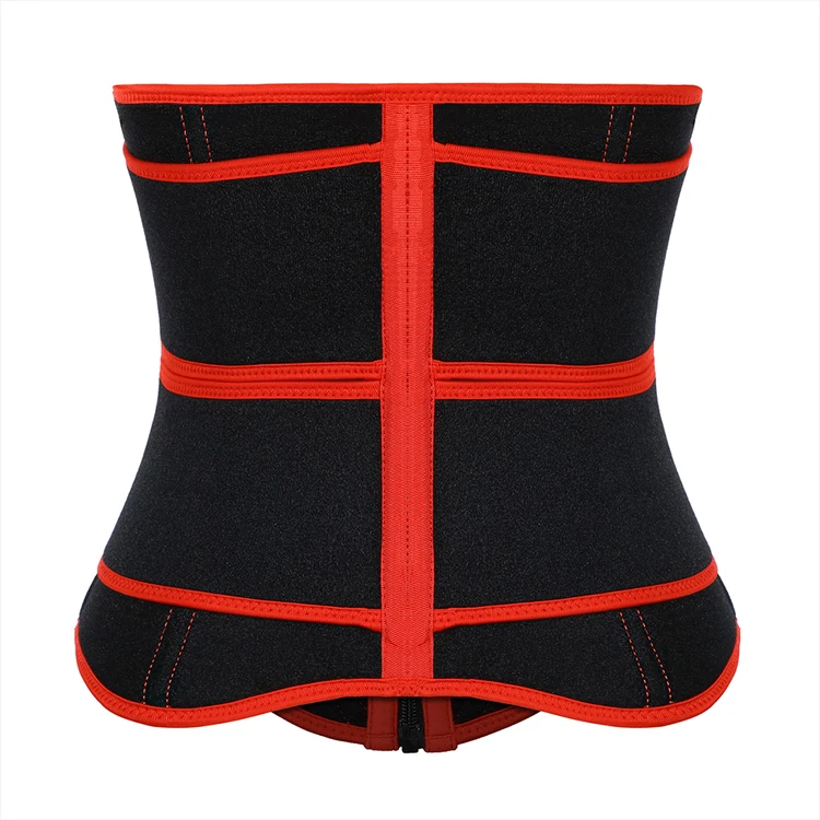 HEXIN New Custom Logo Sbr Lining Women Tummy Control Compression Double Waist Trimmer Belt Workout Neoprene Waist Trainer Shaper
