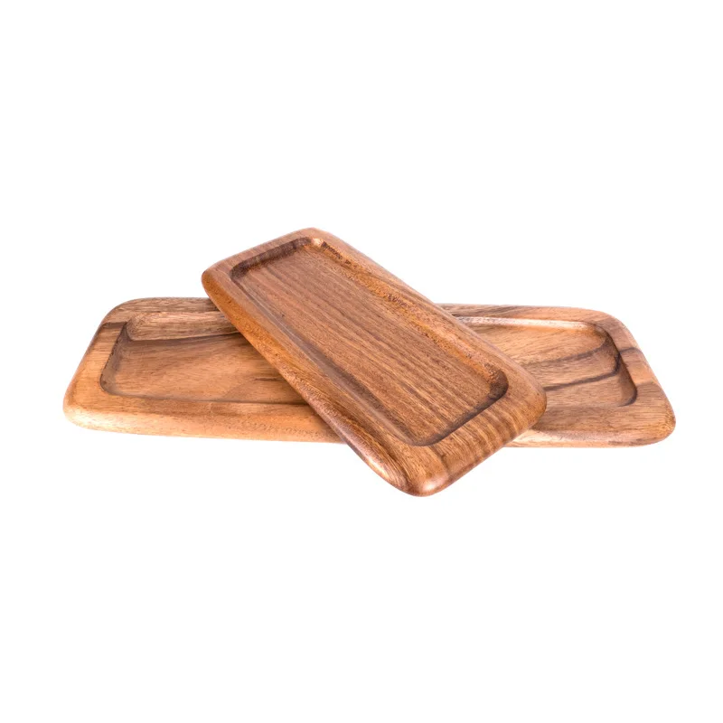 Shape customized Natural color Acacia wooden tray for Sushi etc kind of food
