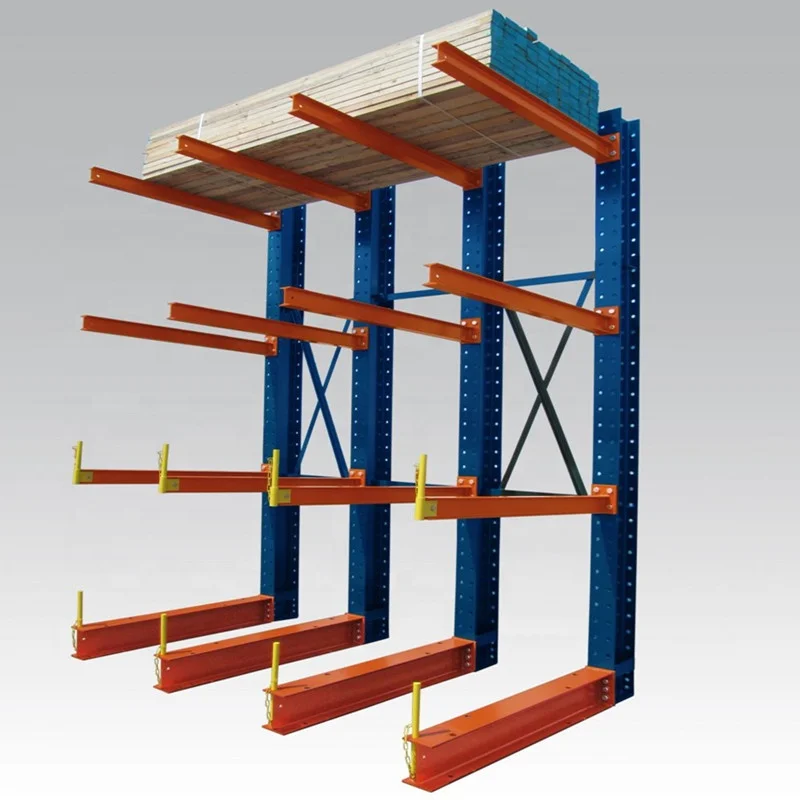 Warehouse Racking For Lumber Profile Storage Industrial Double Side Cantilever Metal Rack