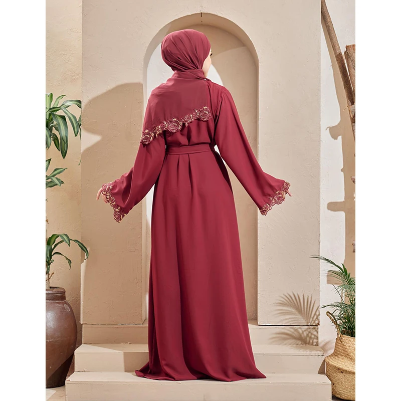 Turkish Women Fashion Modern Beautiful Chiffon Khaleeji Khimar Abaya Muslim Kimono Islamic Dress Clothing Morocco Jubah