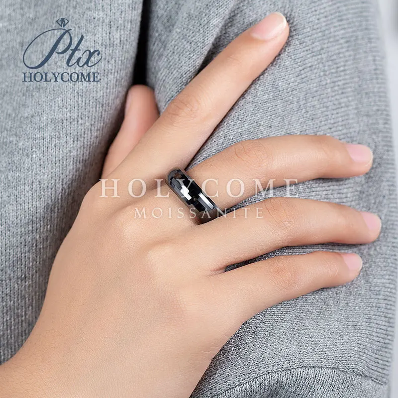 ay whole Black moissanite ring width 6mm new shape very cool band WuZhou Holycome Moissanite  hip popJewelry