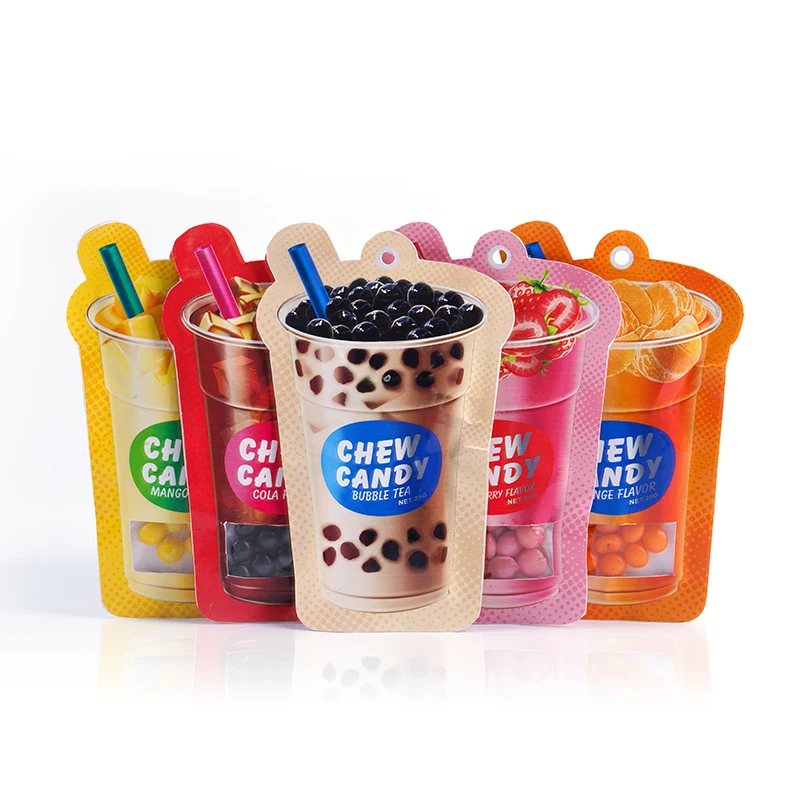 Wholesale candy factory chew candy bubble tea flavor cola sweets chewing caramelo bulk gummy surprise bonbon OEM package sugur
