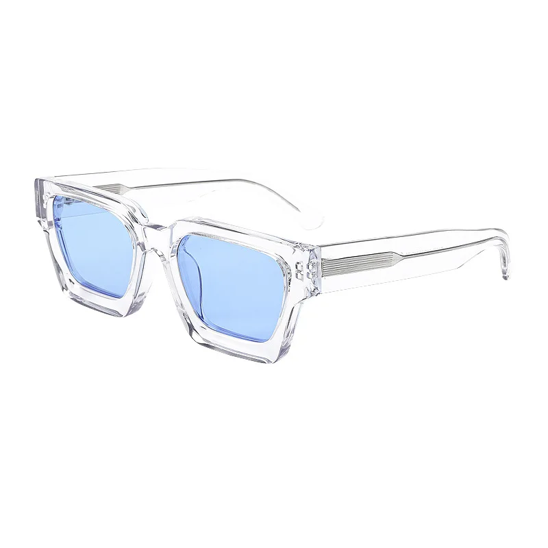 2024 Hot Luxury High End Designer Brand Polarized Shades Square Shaped Frame Custom Logo UV400 Acetate Sunglasses