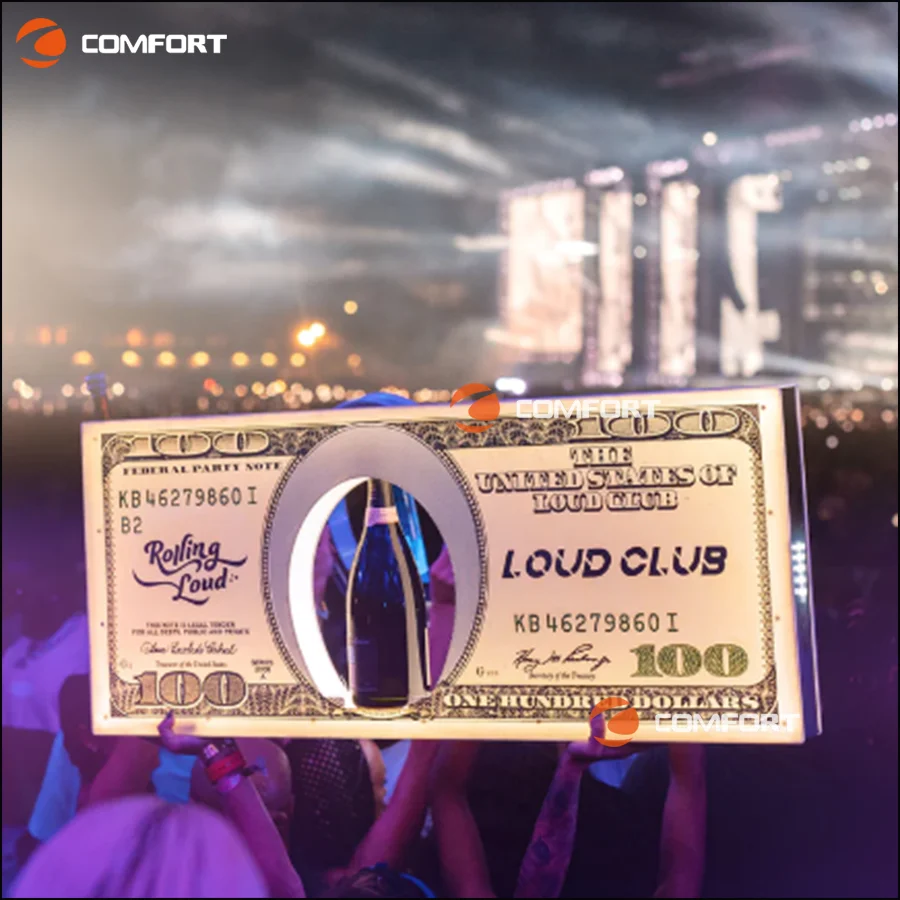 Wholesale Acrylic Led Glorifier Display Vip Bottle Presenter Black Card Bottle Carrier