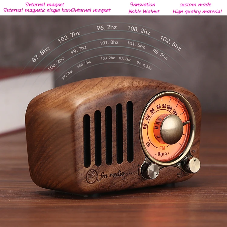 Bluetooth Speaker Vintage Radio Christmas Gift Wooded Crafts Gift for High Quality Retro Wood Holiday Decoration & Gift Model