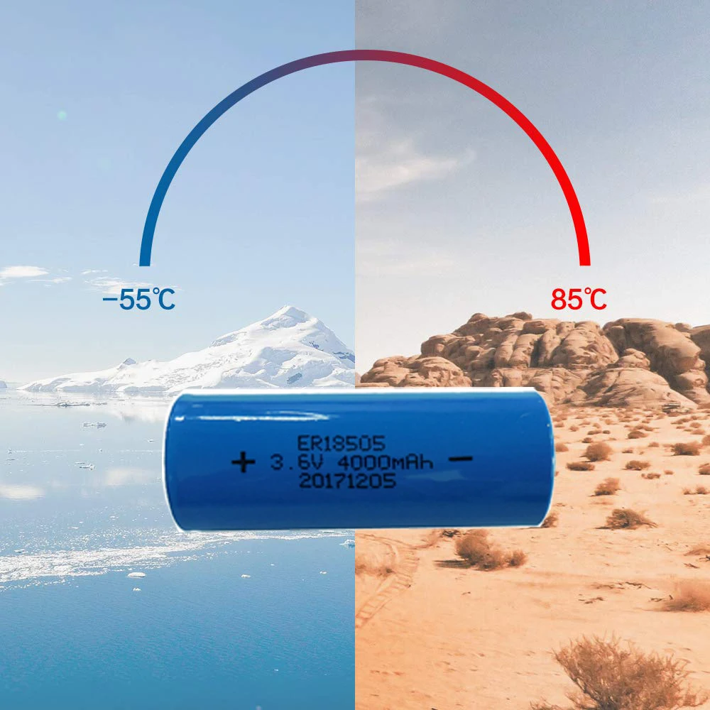 Non rechargeable ER18505 3.6V 4000mAh Primary lithium battery for Ultrasonic flow meter