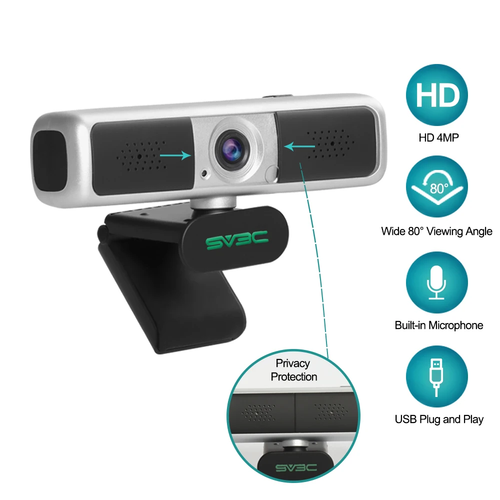  USB 3 0 компьютер 4-кратный зум Камера 4 МП веб-камера вращающаяся 2K Full HD 1080P Веб-камера с микрофоном