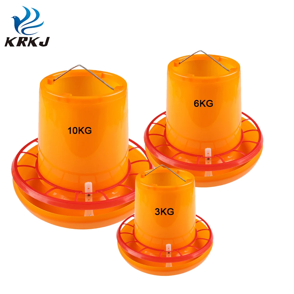 KD628T Anti-uv Thick Plastic Strong 3kg 6kg 10kg Chicken Automatic Feeder and Drinker Trough for Poultry