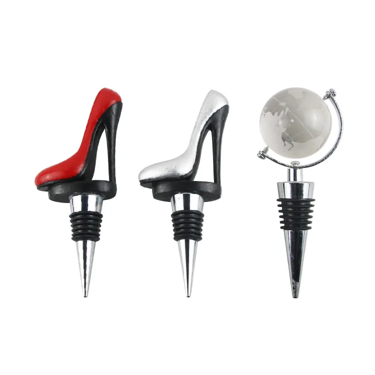 Stainless steel High Sparkly Shoe Multicolor heel wine bottle stopper