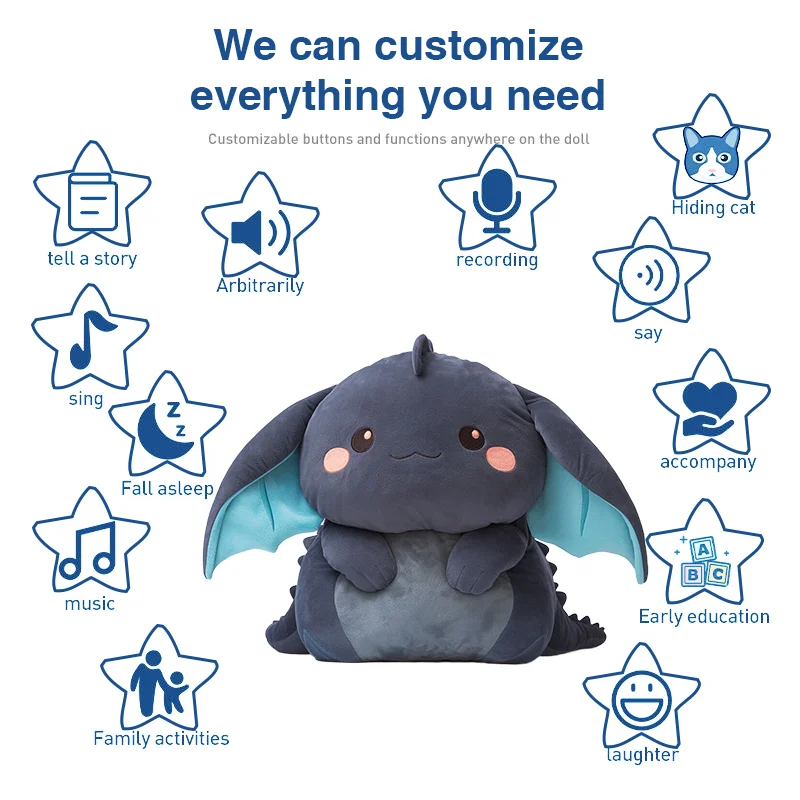 Custom Cute Plushie Soft Bat Plush Toy Hugging Pillows Cute Stuffed Animal Toy For Gifts Customization