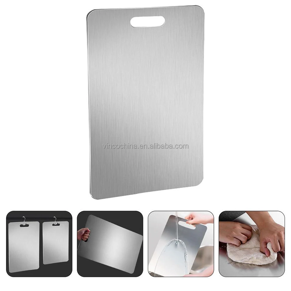Double-Sided Food Grade Titanium Chopping Boards or 304 316 Stainless Steel Cutting Board