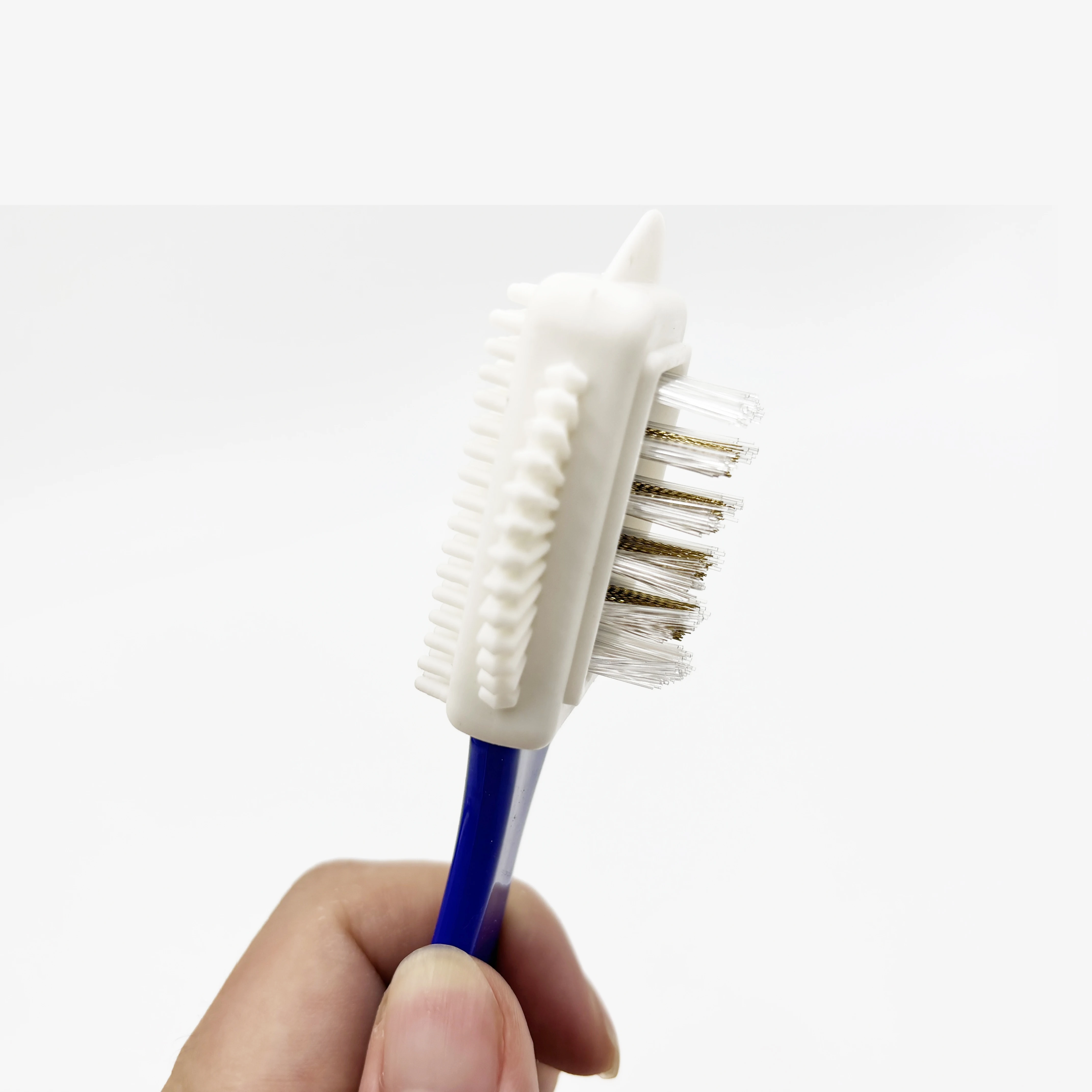 Factory Wholesale Custom Logo Three Sided Nubuck Suede Cleaner Brush Sneaker Shoe Cleaning Brush With Copper Wire