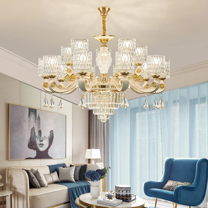 High Quality Zinc alloy Chandelier Modern Pendant Lamp K9 Crystal Indoor Hang Lighting For Home Hotel Restaurant Chandelier