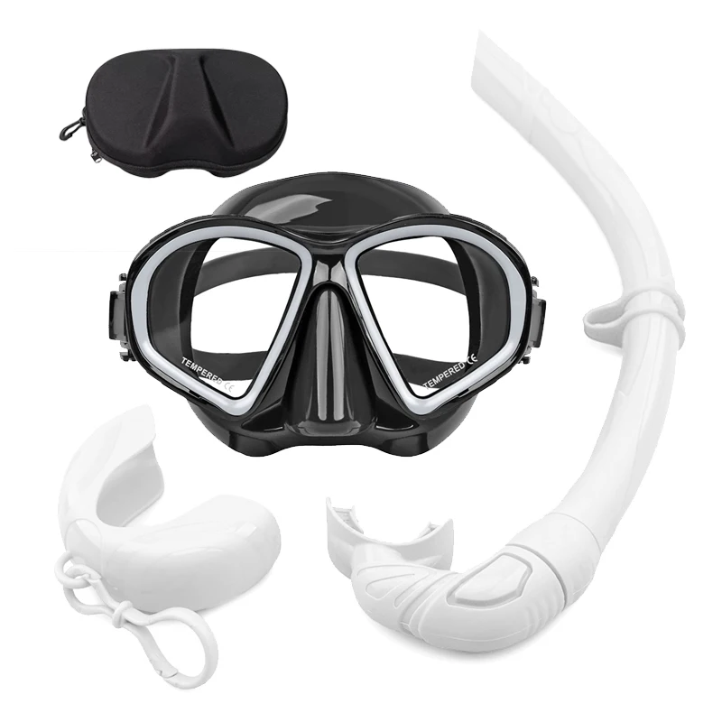 Aloma Hot Sale Snorkeling Mask Waterproof Silicone Diving Mask Freediving Goggles and Wet Snorkel Set