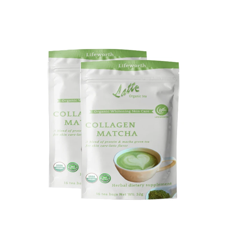 LIFEWORTH Factory Private Label Collagen Green Tea Matcha Powder Organic