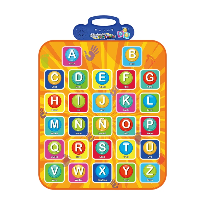  Kids Floor Dance Mat Electronic Interactive Touch Sensitive Learning Spanish Carpet Alphabet Music Dancing Challenge Play