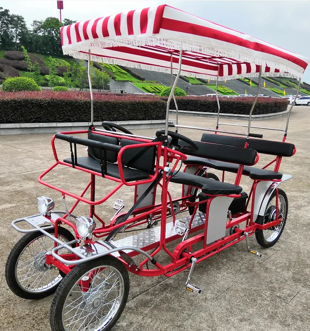 manufacture ELECTRIC  4SEATER   SURREY BIKE FUN QUADRICYCLE