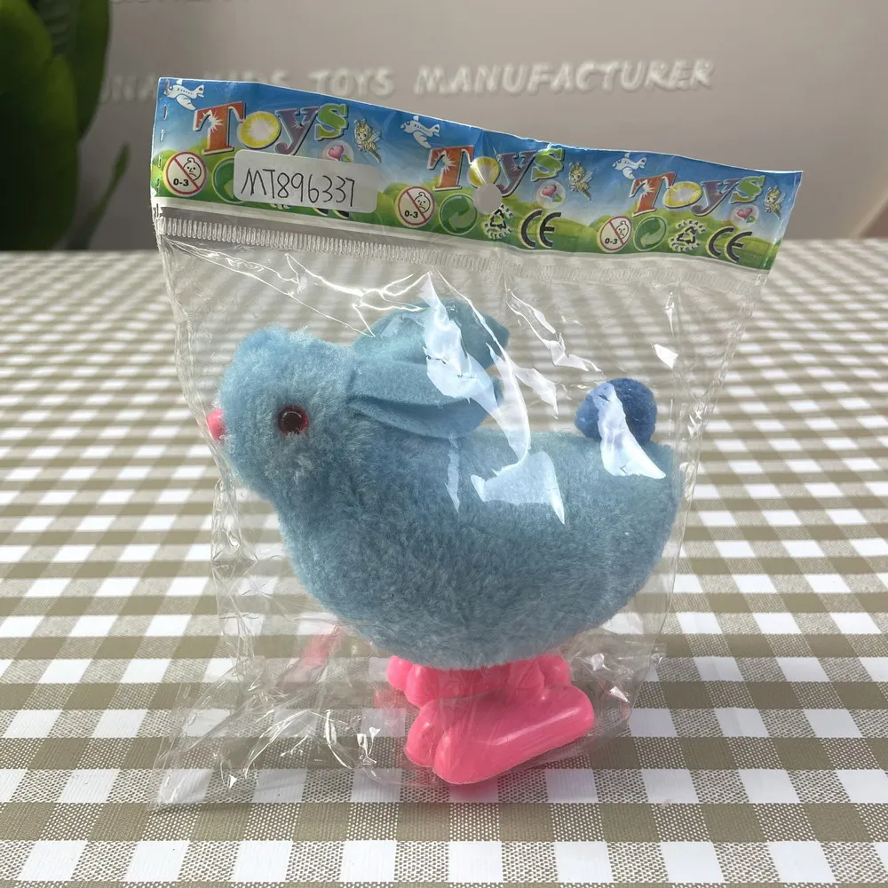 Kids Education Classic Funny Colourful Clockwork Jumping Small Plush Animal Wind Up Rabbit Toy