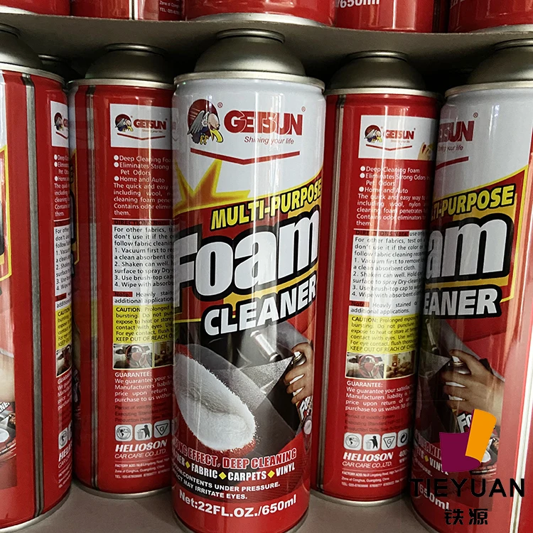 2021 necked in empty Multi-Purpose foam spray cleaner tinplate can