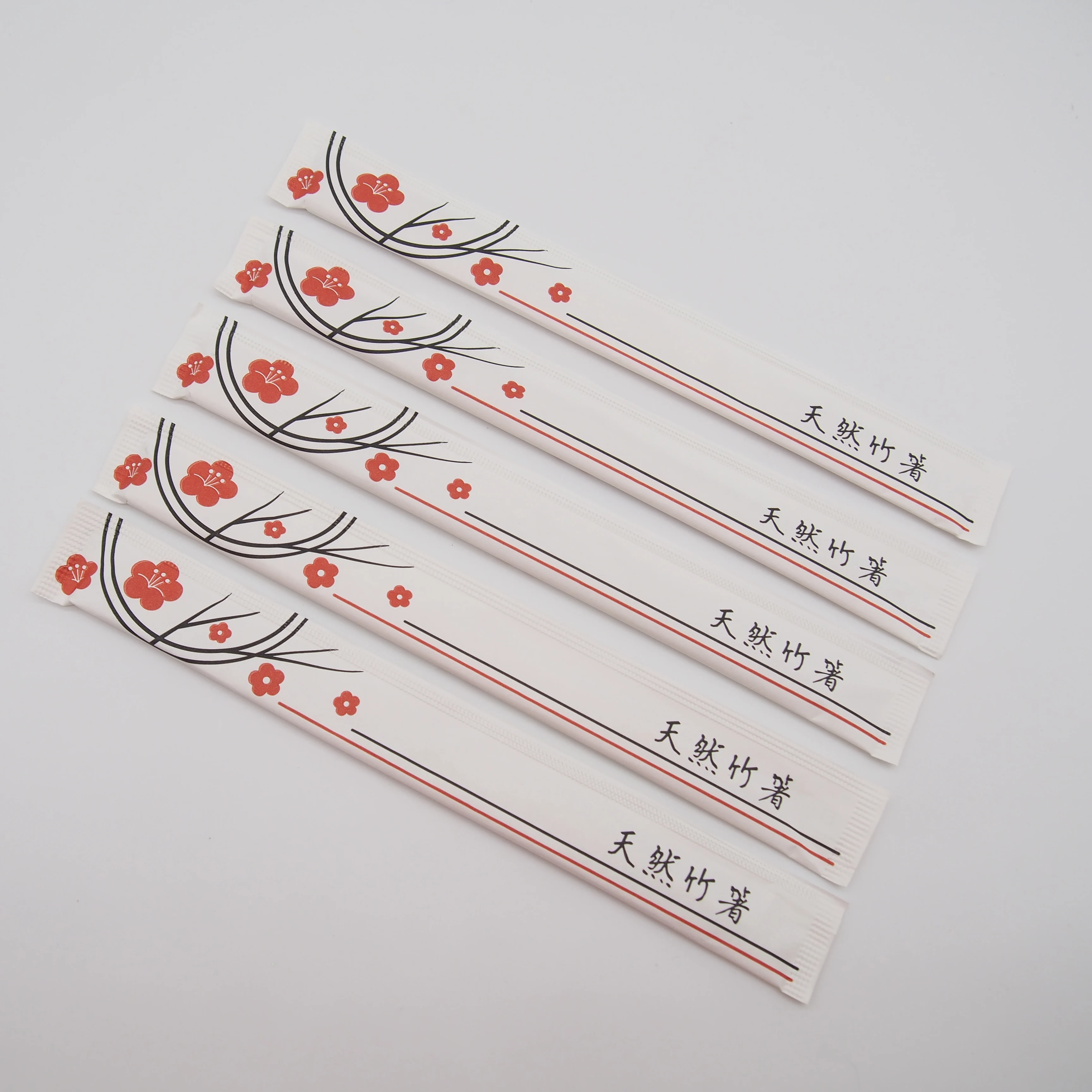 Premium Bamboo Chopsticks paper sleeve wrapped Disposable Asian Cuisine natural no burrs noodles chop sticks