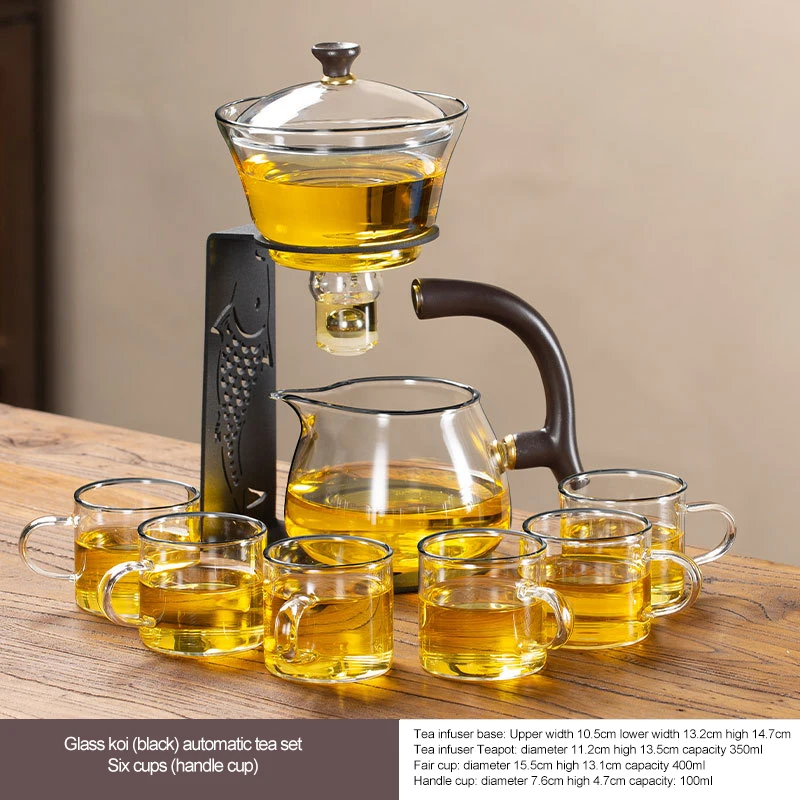 Glass tea set home magnetic semi-automatic lazy tea making artifact office kung fu teacup teapot small set
