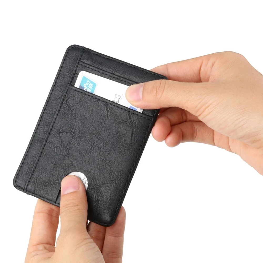 Slim RFID Blocking Leather Wallet Credit ID Card Holder Purse Money Case for Men Women Fashion Bag Business Wallet