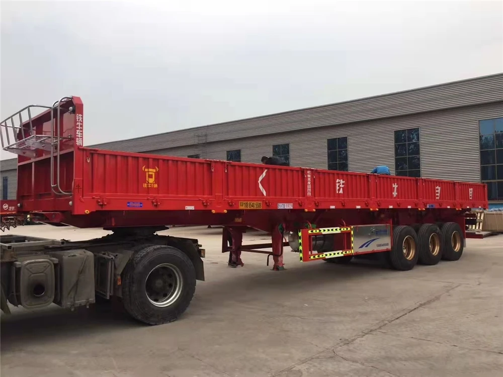 3 axles heavy transport cargo high side fence semi trailer fence flatbed truck trailer