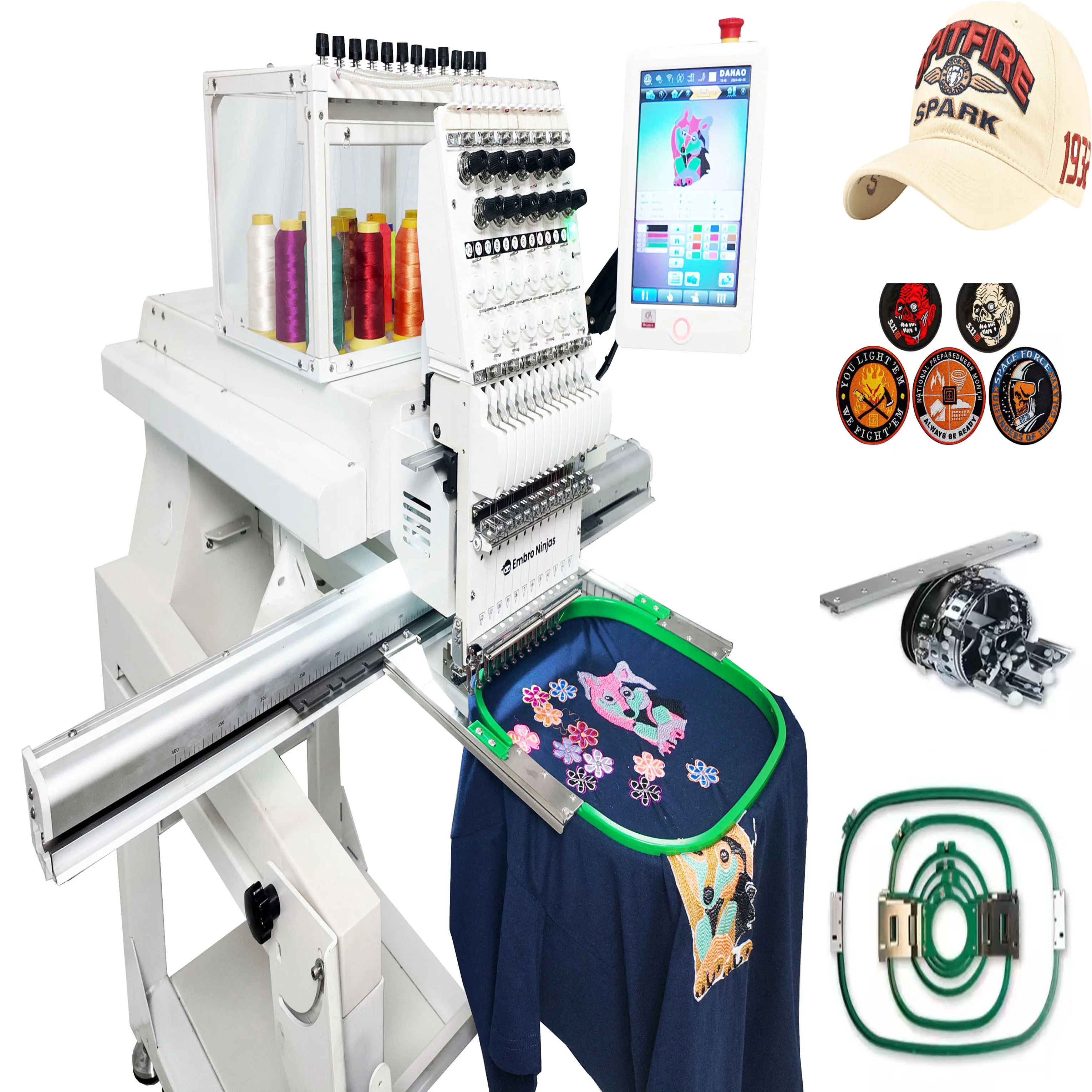 Embro Ninjas 1201 одноголовная мини-дешевая компьютерная вышивальная машина для шляп продажи