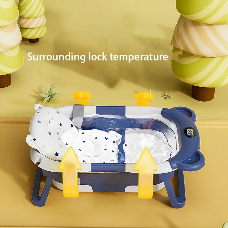 New Arrival Collapsible Toddler Bath Tubs with Baths Support Cushion Pad Seat