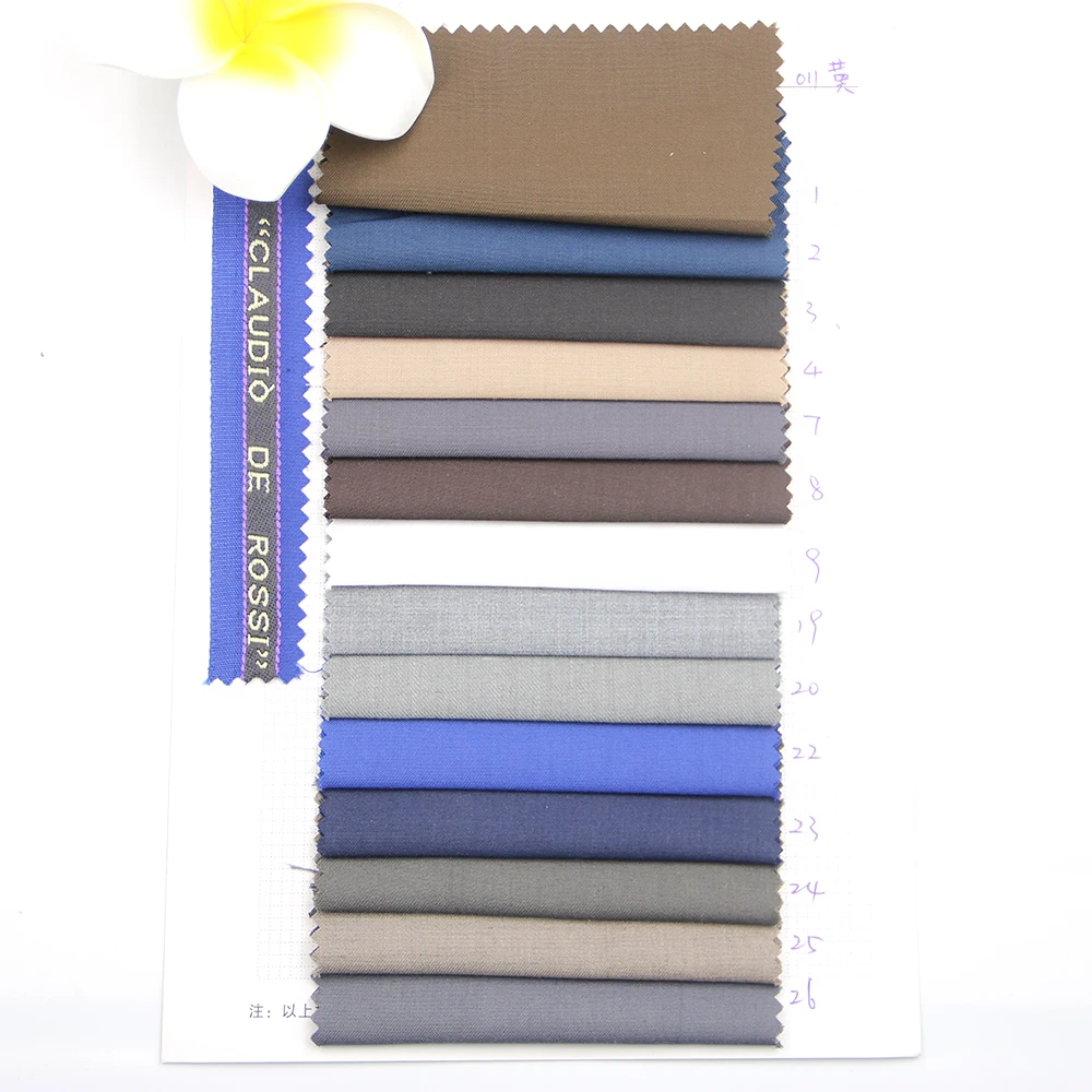 
Manufacturer uniform plain dyed poly viscose wool tr suit fabric 