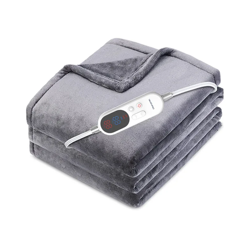 Fast Heating Super Cozy Soft Electric Blanket Heated Throw with 4 Heating Levels 10 Hours Auto Off