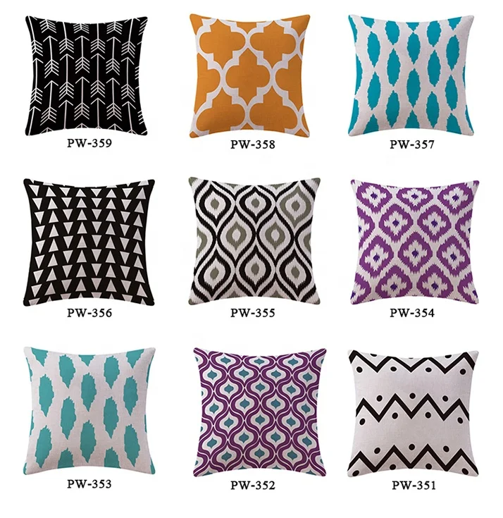 
High QualityHome Textiles Art 45*45cm Cotton Linen Streamline Moderne Style Decorative Indoor Outdoor Throw Cushion 