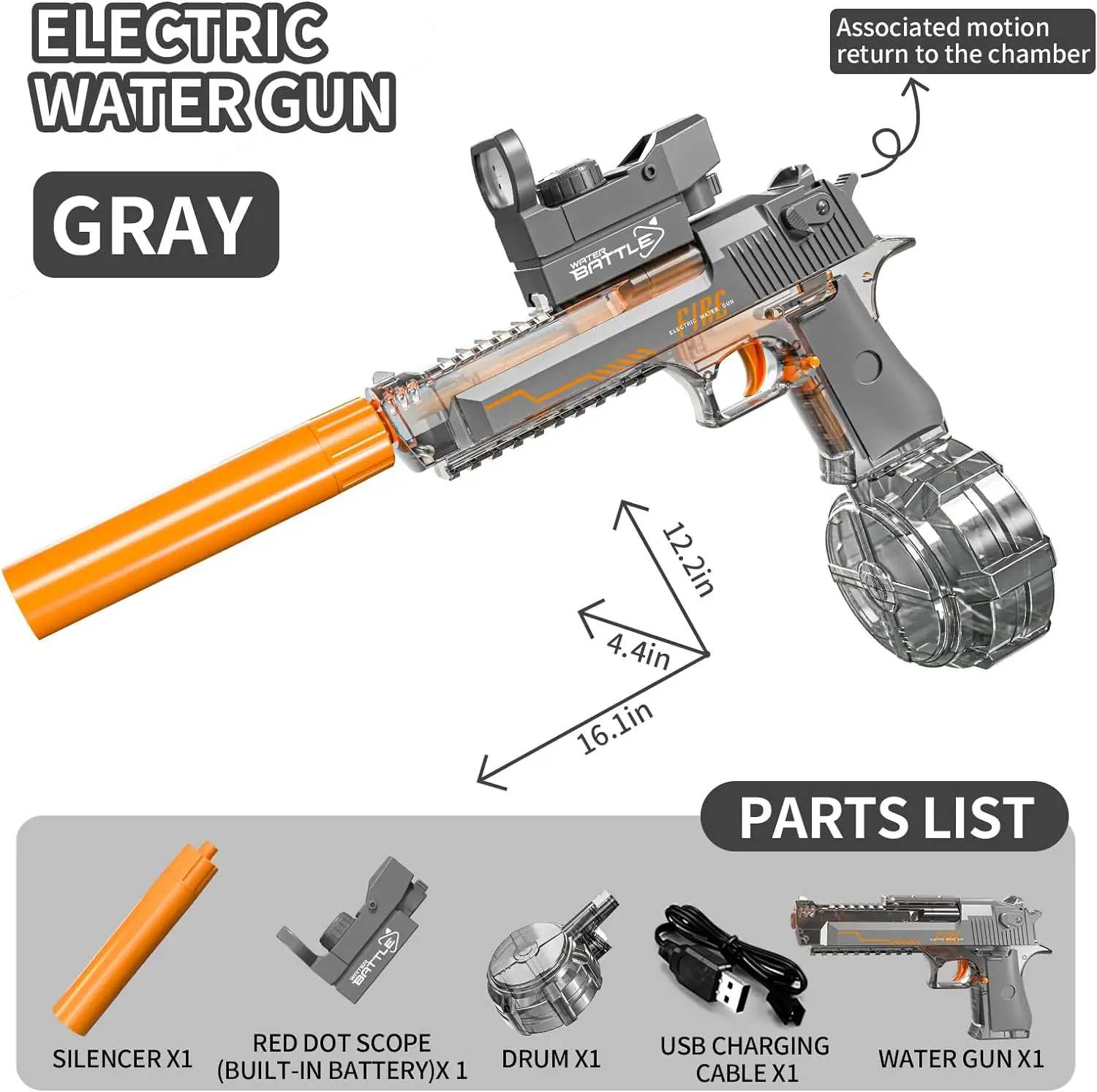 Powerful Automatic Water Ball Guns LED Lights Kids Summer Outdoor Party Gifts Electric Glock Pistol Plastic Electric Bubbles