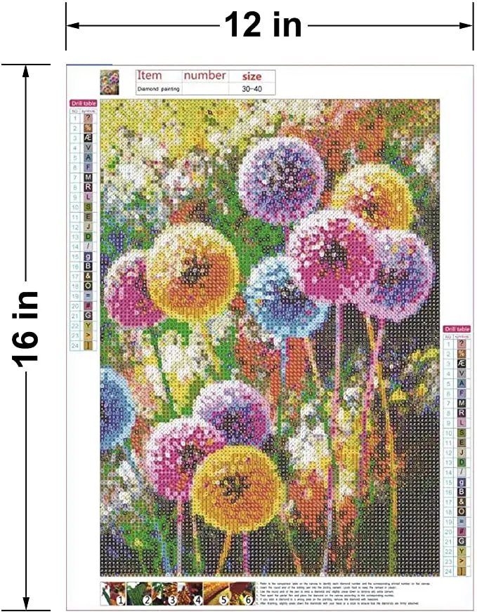 LS 5D DIY Diamond Painting dandelion crystal AB Diamond Embroidery kit Home Decor gift